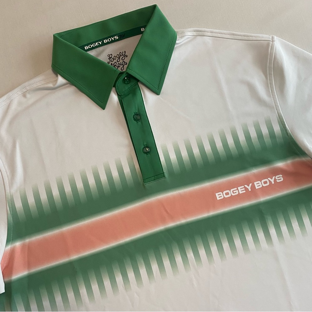 Bogey Boys Golf Polo Men S Relaxed Fit Performance Stretch Logo Preppy Shirt